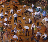 Image of a painting by Donna Coleman titled The Dog Park